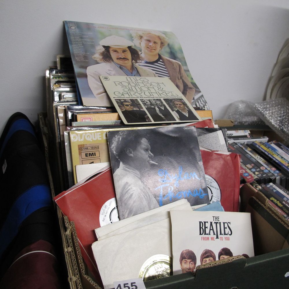 Lot 455: A Collection of Vintage Vinyl Records and DVDs...