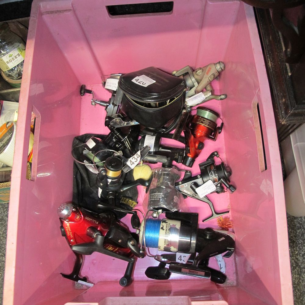 Lot 466: An Assortment of Fixed Spool Fishing Reels and...