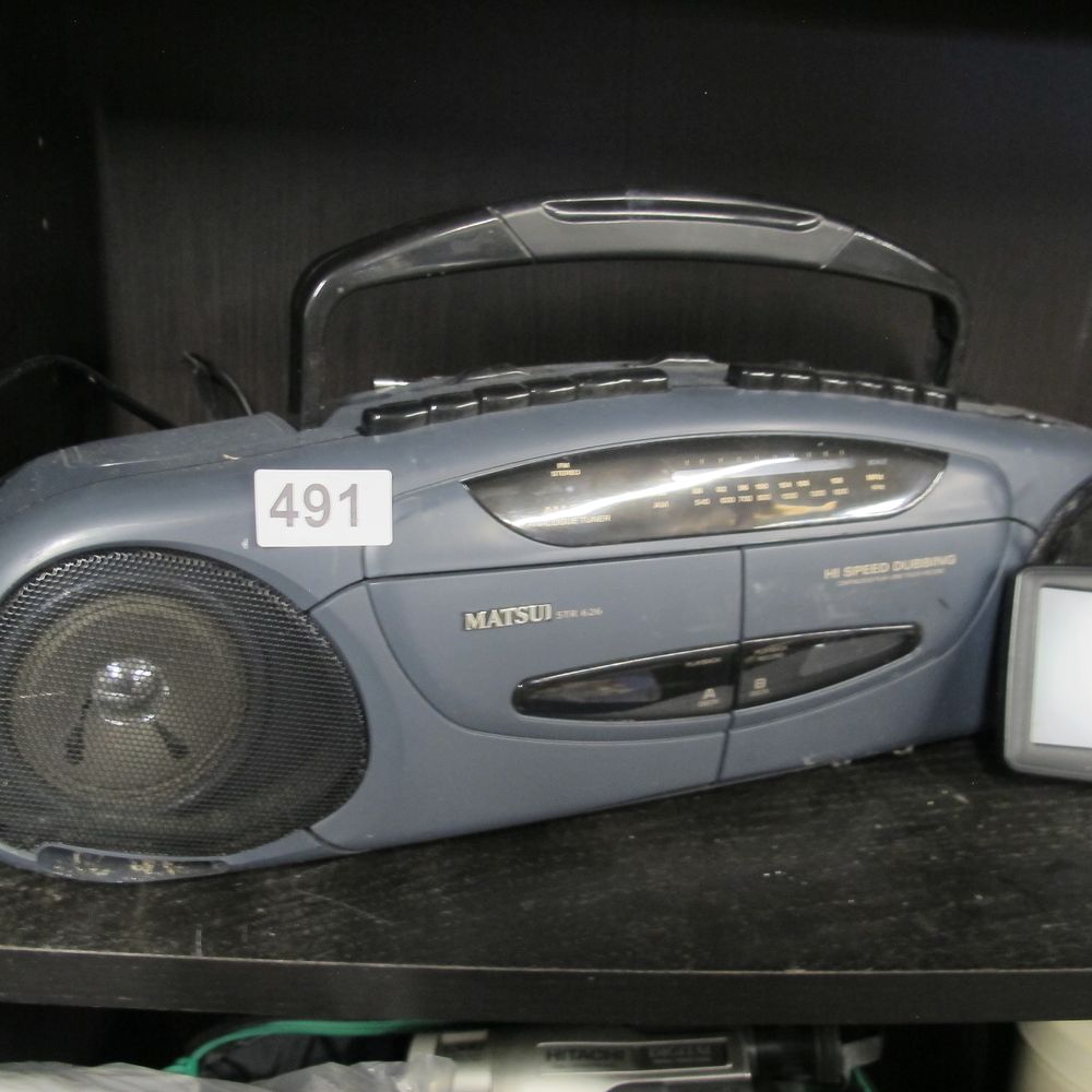 Lot 491: Matsui STR-626 Portable Double Cassette Stereo Radio