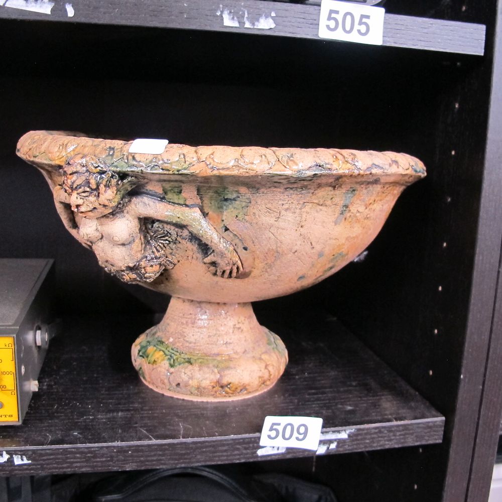 Lot 509: A Glazed Terracotta Compote after the Warwick Vase