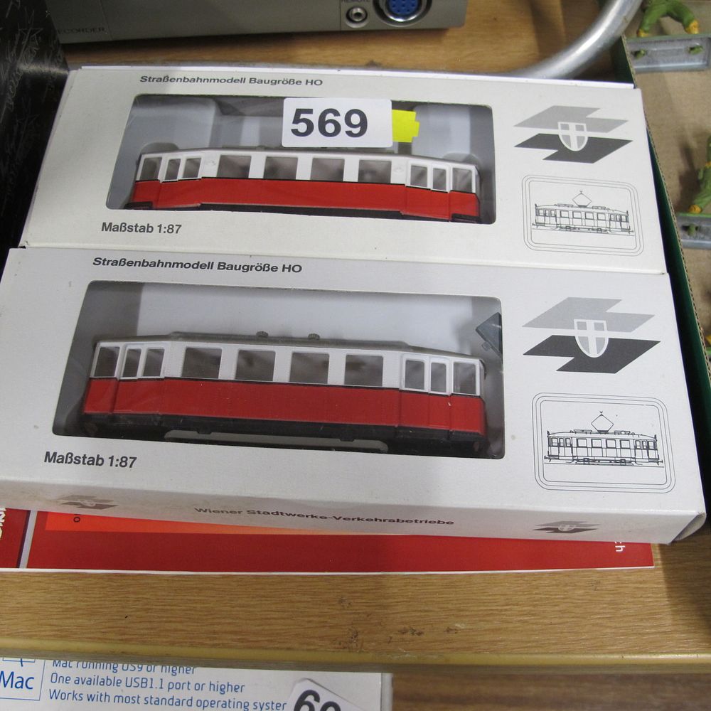 Lot 569: Multiple Halling HO Scale Vienna Tram Models