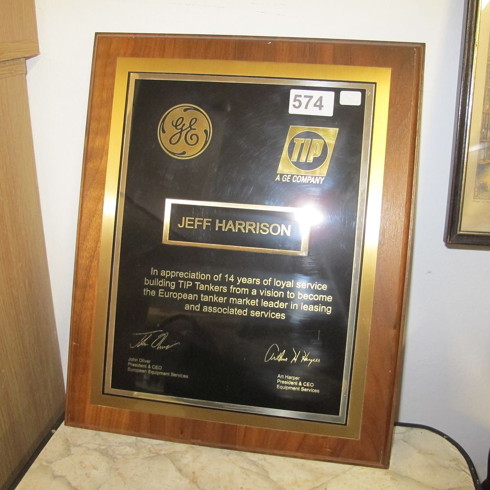 Lot 574: A GE and TIP Corporate Commemorative Service Award...