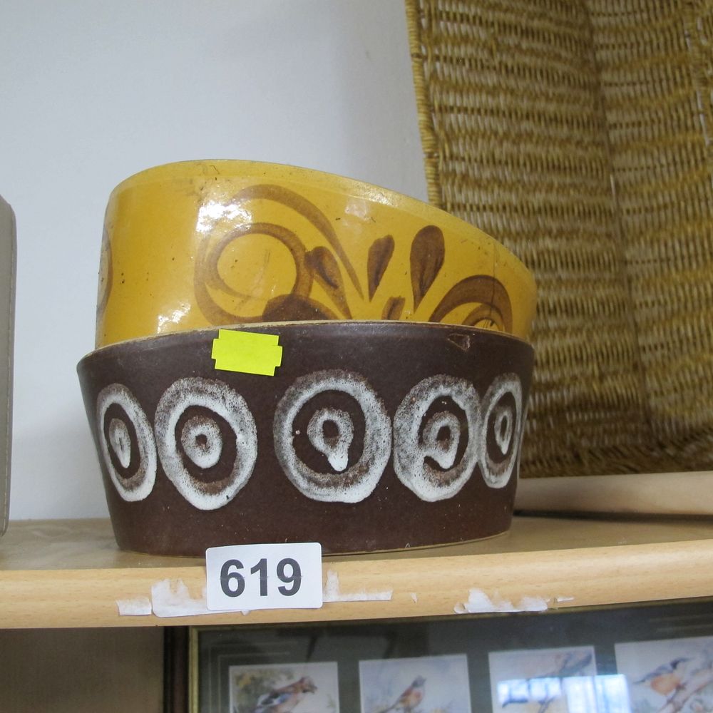 Lot 619: Two Mid-Century Modern Style Glazed Ceramic Bowls