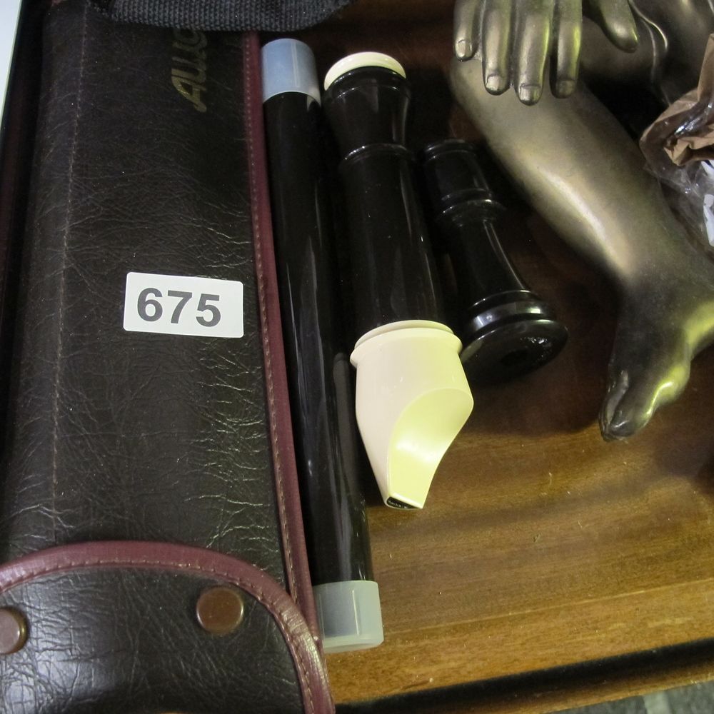 Lot 675: An Assortment of Items Including an Aulos Recorder...