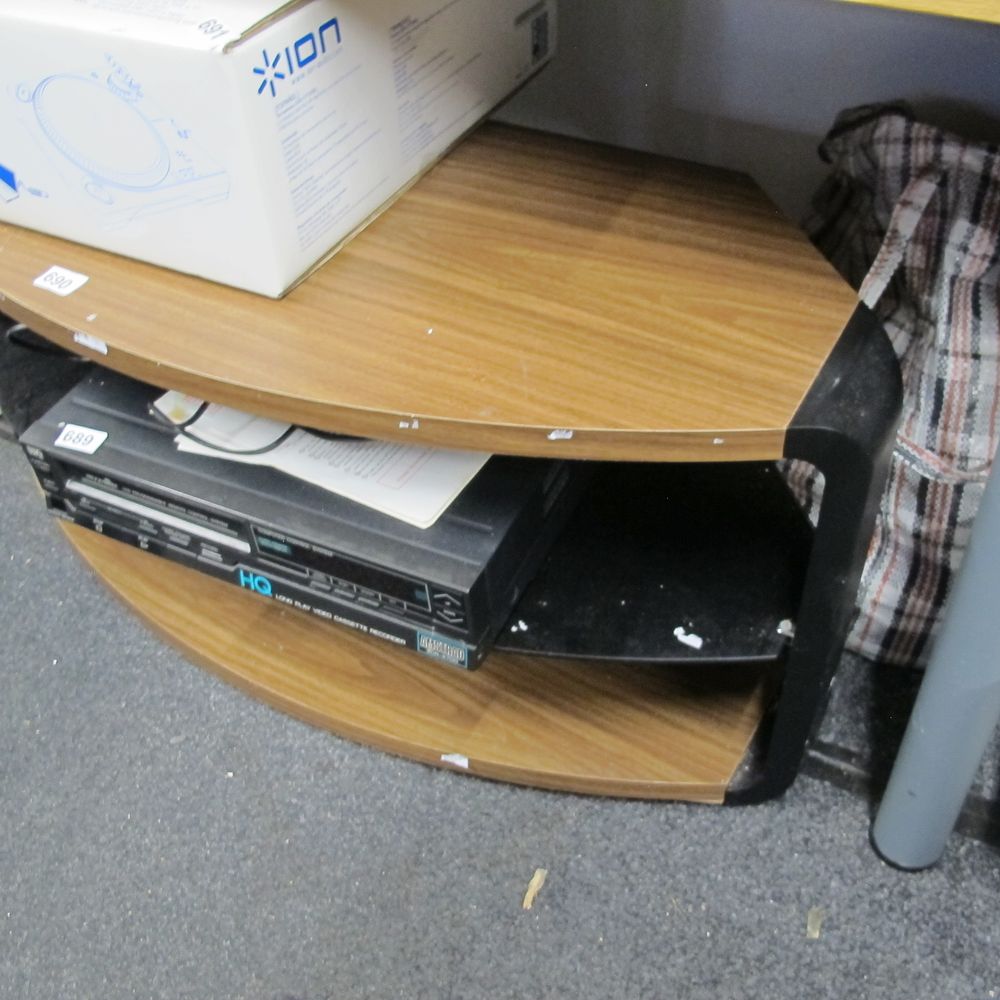 Lot 690: An AVF Affinity Blenheim Curved TV Stand and...