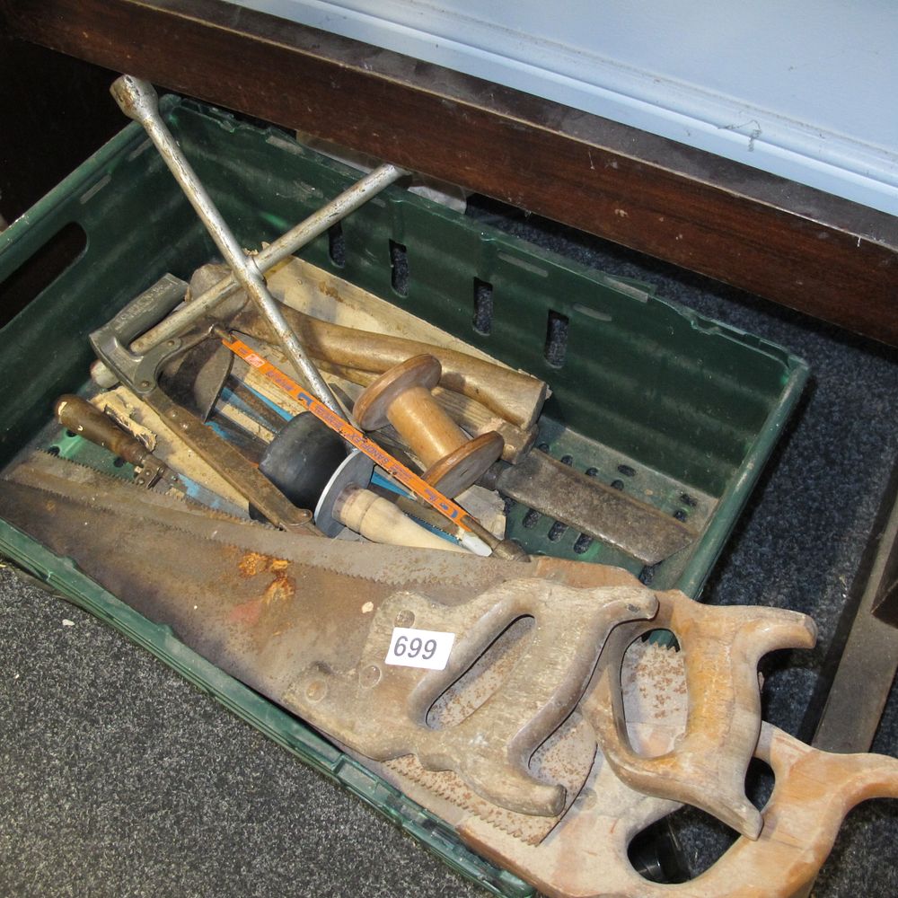 Lot 699: An Assortment of Vintage Hand Tools and Workshop...