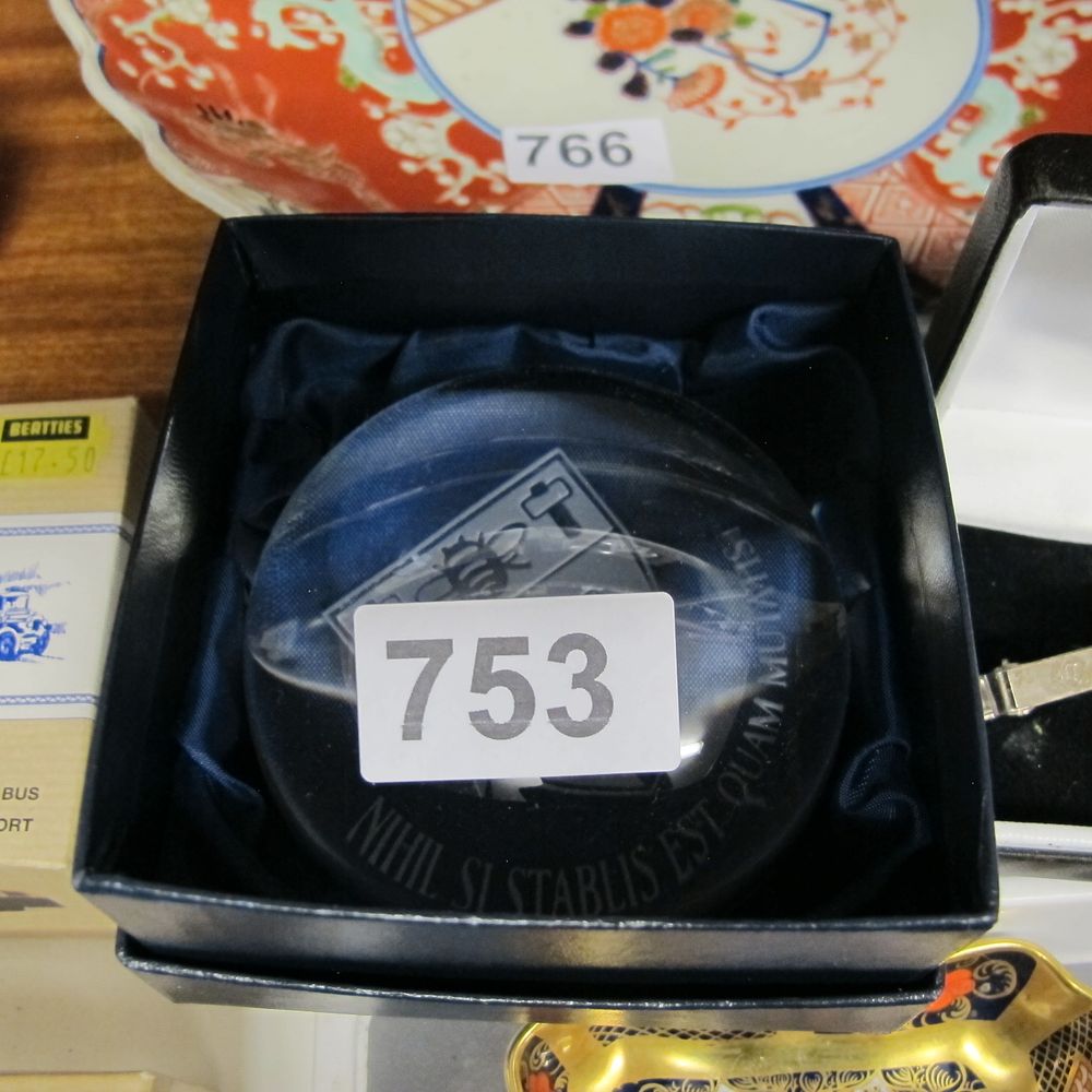 Lot 753: A Manchester Unity of Oddfellows Glass Paperweight in...