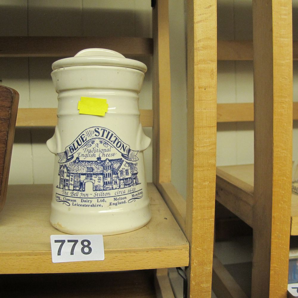 Lot 778: London Pottery Blue Stilton Ceramic Milk Churn Shaped...