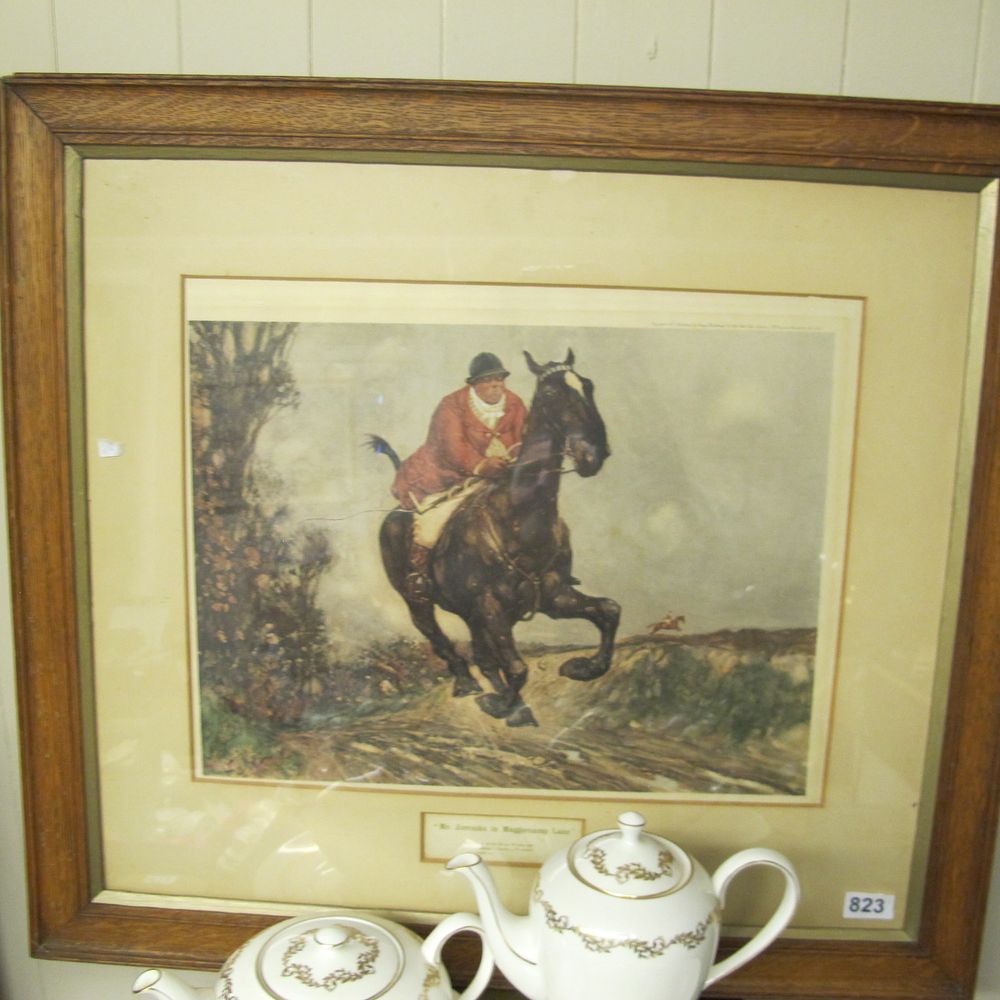 Lot 823: A Framed Equestrian Print Titled Mr. Jorrocks in...