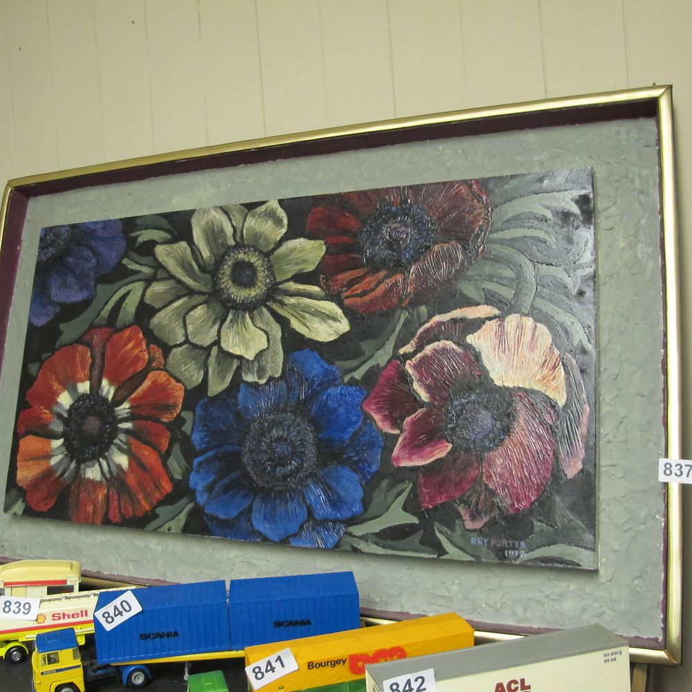 Lot 837: Roy Porter (1972) Anemones Oil on Canvas and...