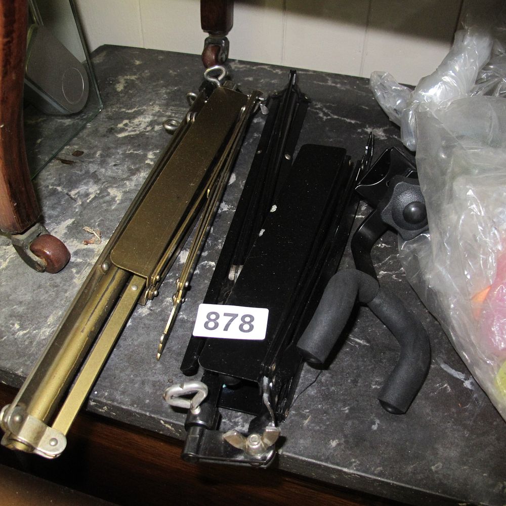Lot 878: A Collection of Folding Metal Equipment Stands and...