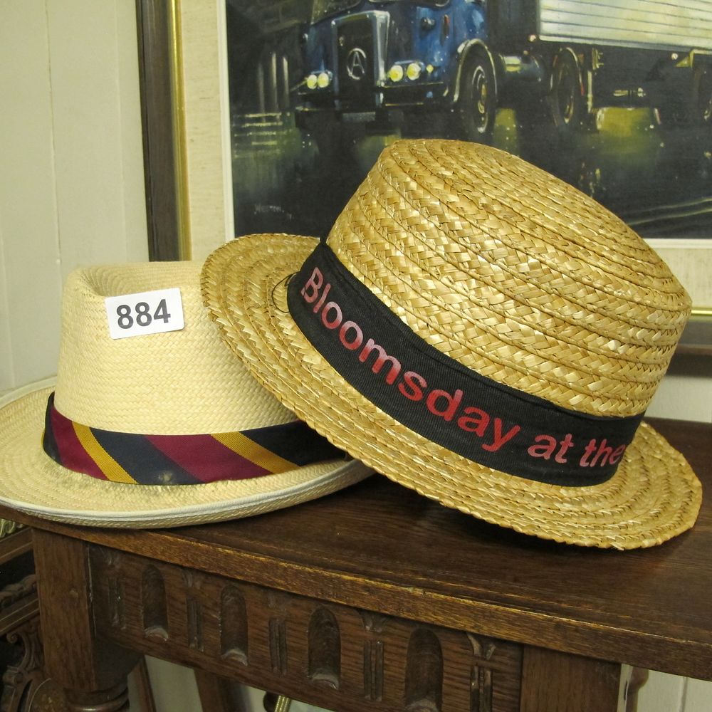 Lot 884: Two Straw Hats Including a Bloomsday Boater and...