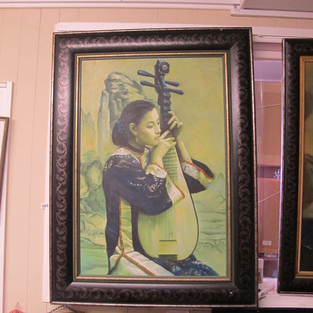 Lot 889: After Chen Yifei titled "Woman with Pipa" Chen...