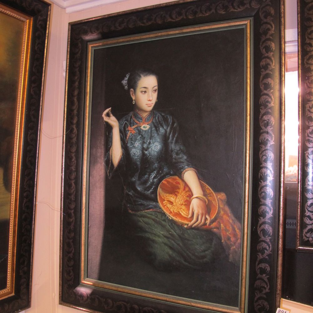 Lot 891:  After Chin Yifei: Portrait of an Asian Woman...