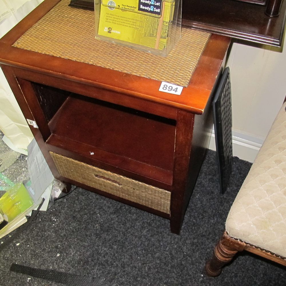 Lot 894: Safavieh Devon 1-Drawer Nightstand in Dark Natural