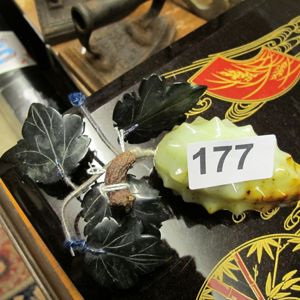 Lot 177: A vintage Chinese carved jade or nephrite "stone...
