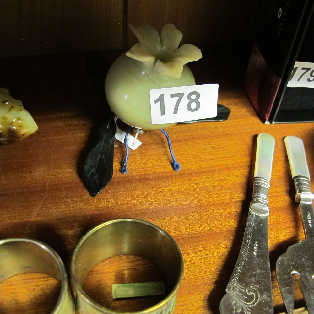 Lot 178: A vintage carved alabaster fruit sculpture