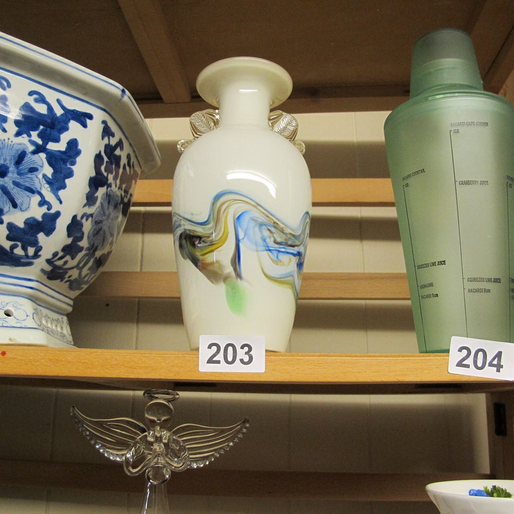 Lot 203:  a Dalian style art glass vase 