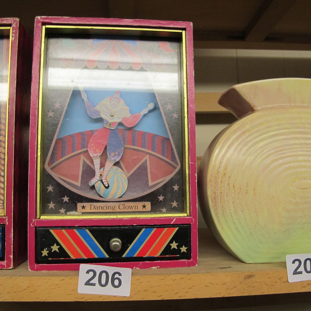 Lot 206: A Koji Murai Dancing Clown Mechanical Music Box