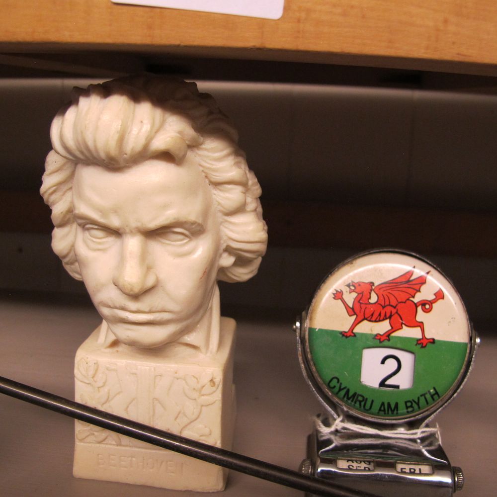 Lot 217: Two Items Comprising a Cast Resin Beethoven Bust...