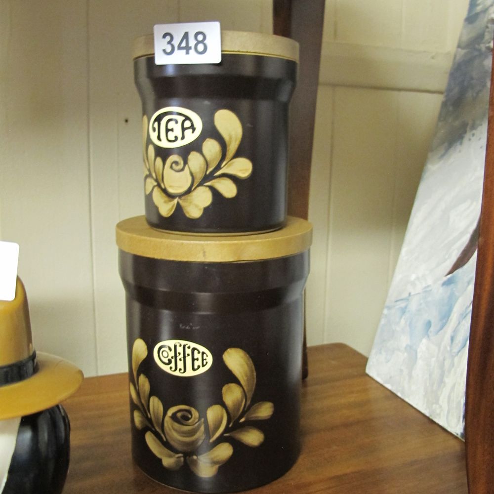 Lot 348: A Pair of Stoneware Storage Canisters Attributed to...
