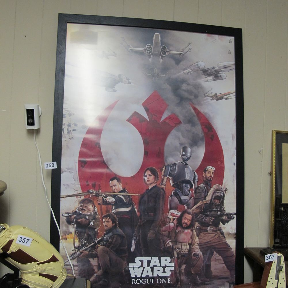 Lot 358: Framed Star Wars Rogue One Rebels Maxi Poster