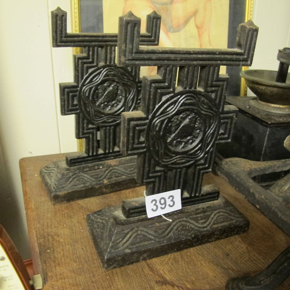 Lot 393: A Pair of Arts and Crafts Style Cast...
