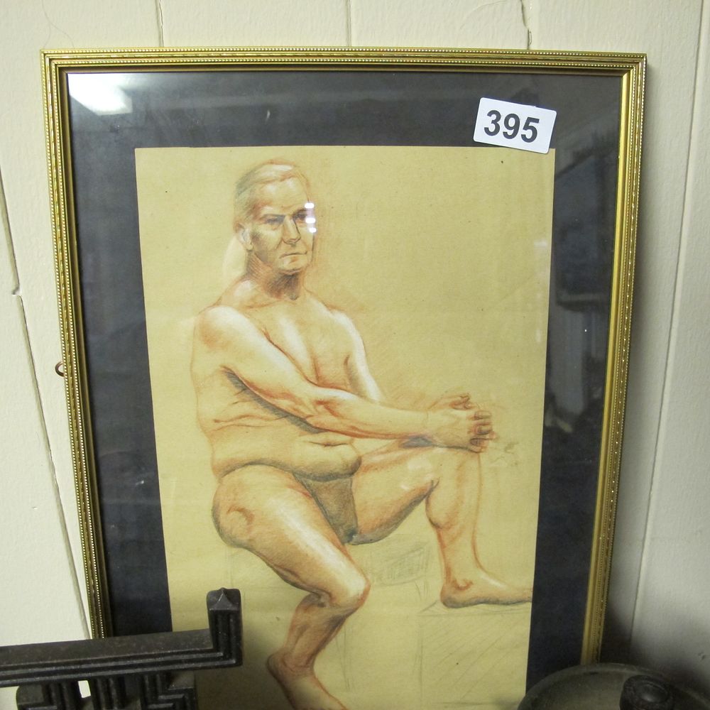 Lot 395: Attributed to Paul Cadmus (1904-1999), Seated Male Life...