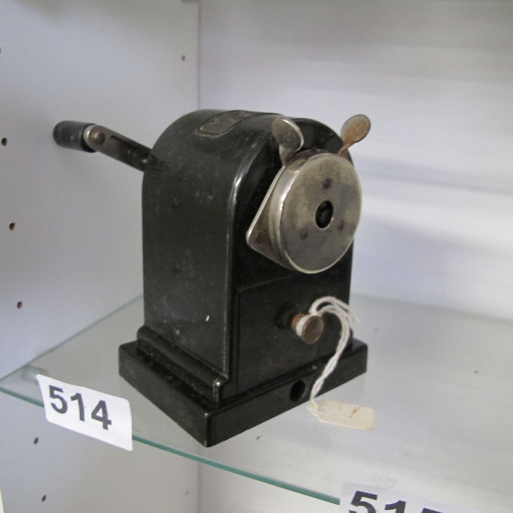 Lot 514: Velos British Cast Metal Desktop Pencil Sharpener, Mid-20th...