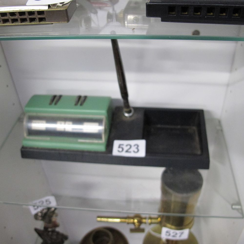 Lot 523: Mid-Century Modern Desk Set with Perpetual Calendar and...