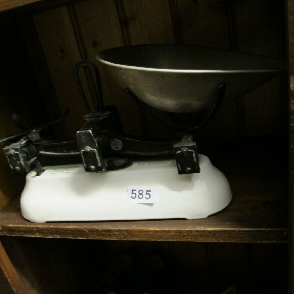 Lot 585: A Mid-20th Century Salter Vitreous Enamel and Cast...