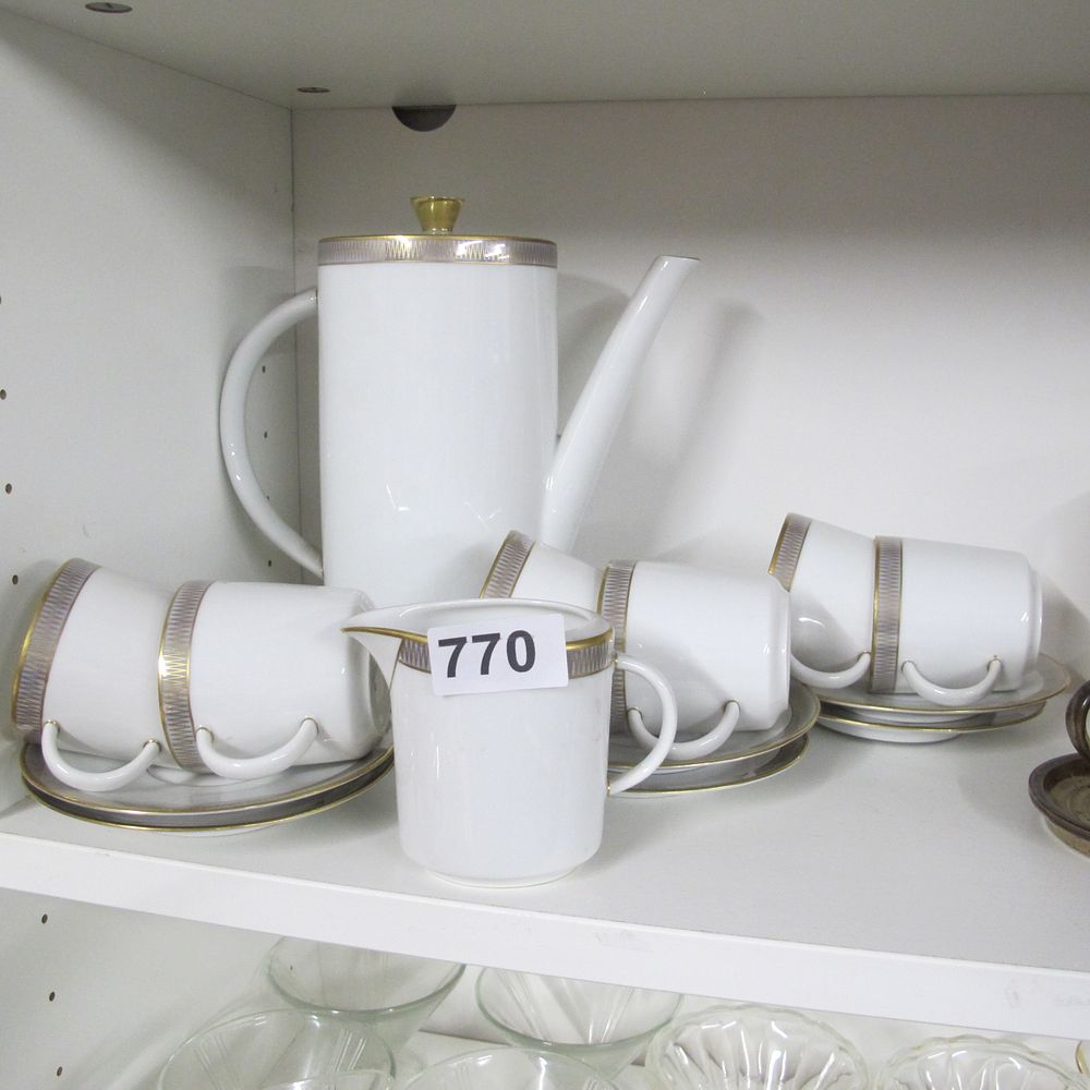 Lot 770: A Mid-Century Modern White Glazed Porcelain Coffee Service