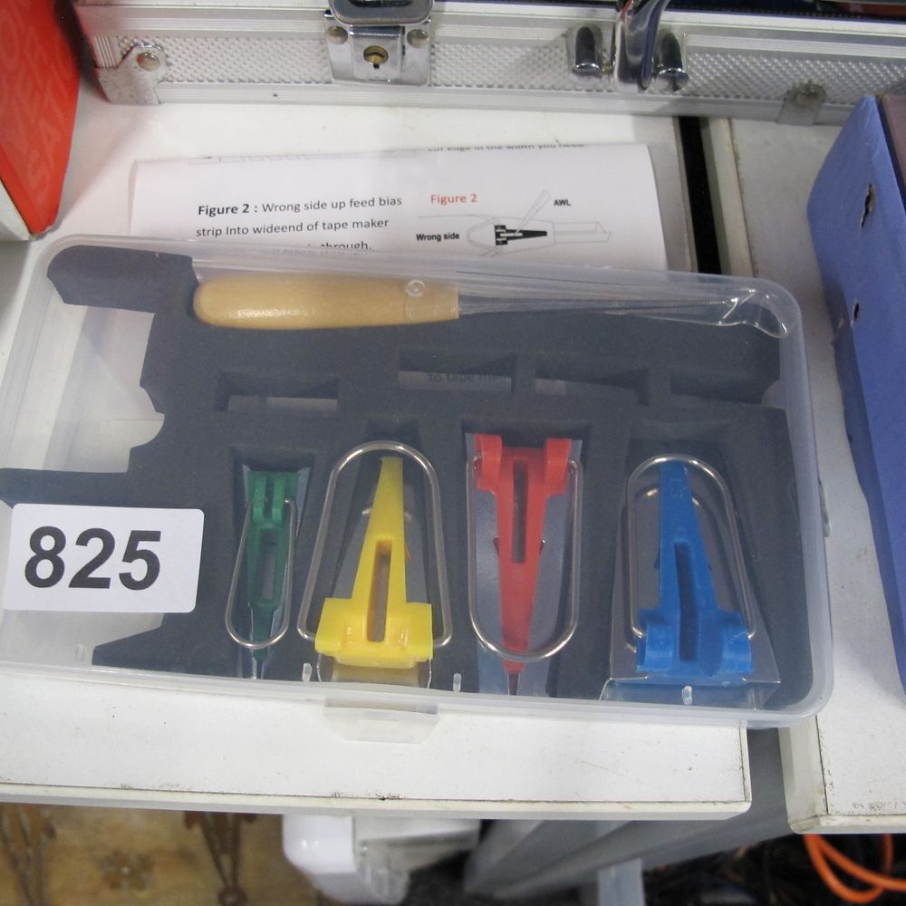 Lot 825: A Set of Bias Tape Makers and Sewing...