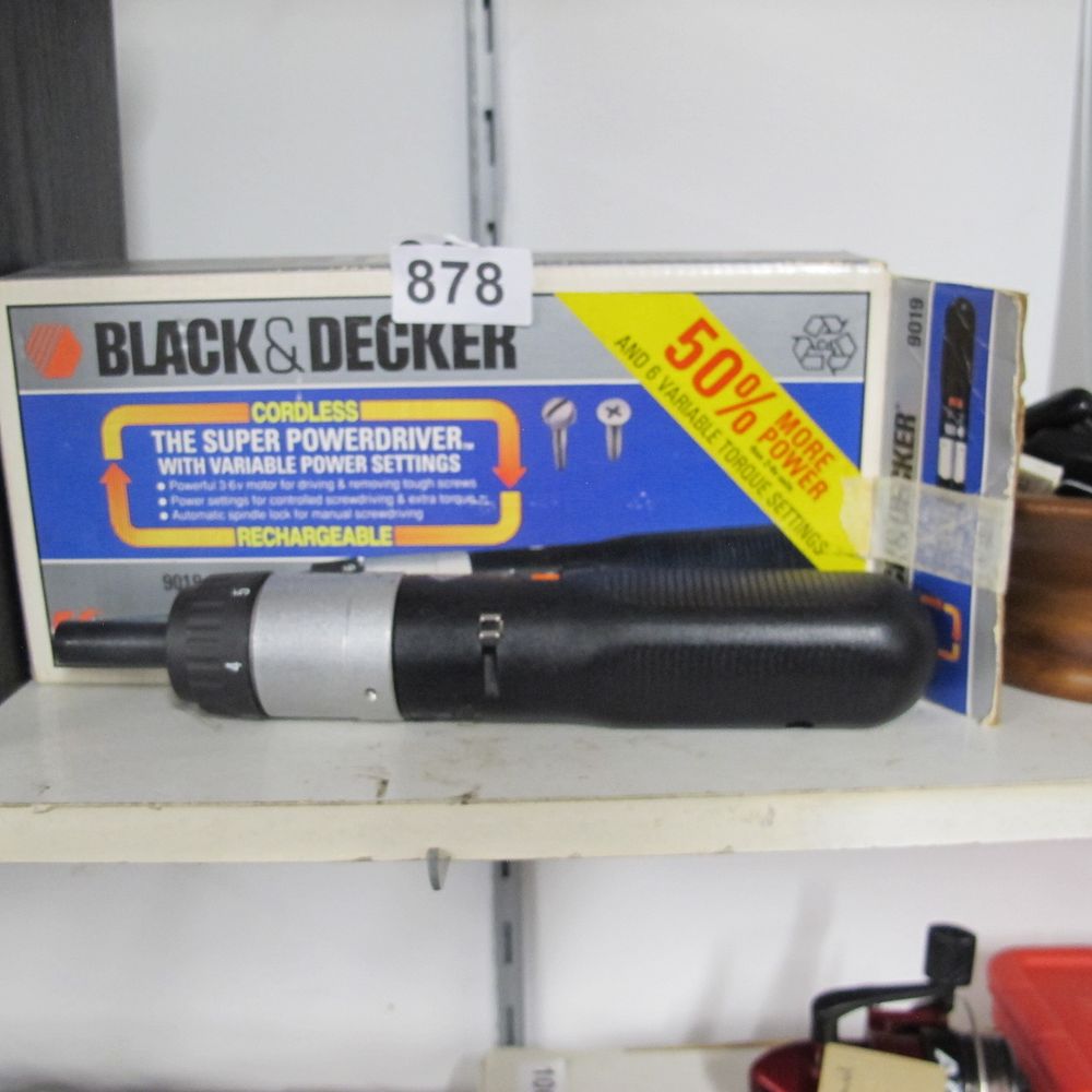Lot 878: Black & Decker Super Powerdriver Cordless Screwdriver Model...