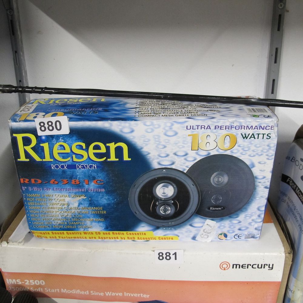 Lot 880: A Riesen Rock Design RB-6381C Car Speaker Set 