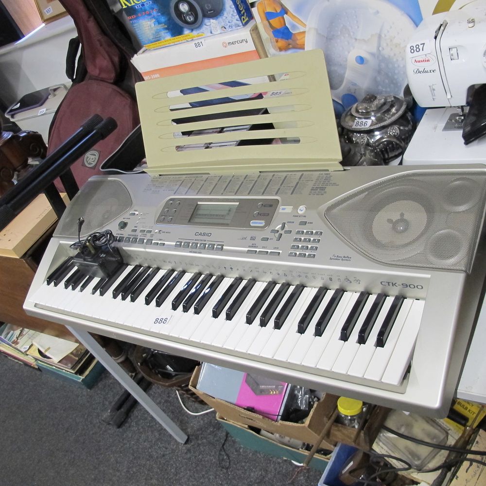 Lot 888: Casio CTK-900 61-Key Electronic Keyboard with Stand and...