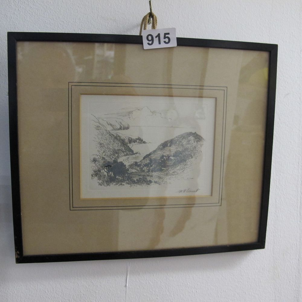 Lot 915: Walter Henry Sweet, Coastal Landscape, Etching with Drypoint