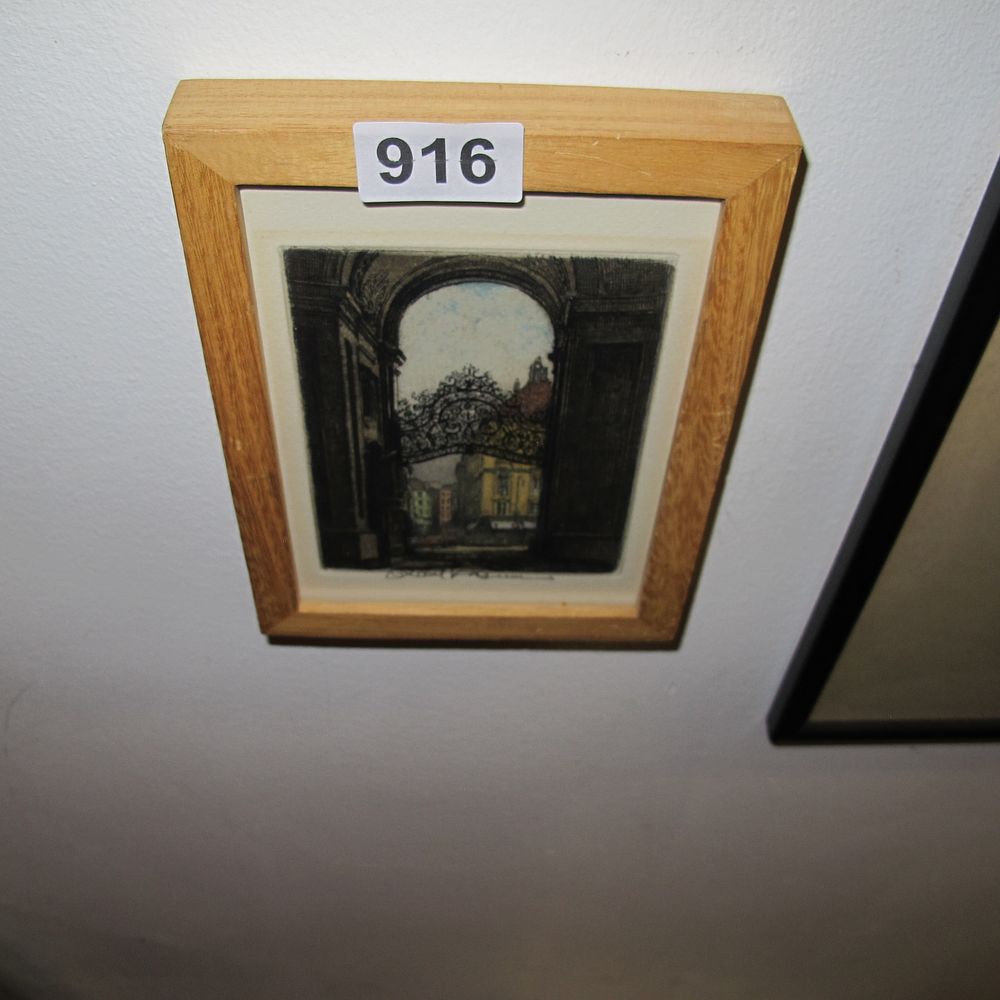 Lot 916: Robert Kasimir, Vienna Street Scene, Hand-Coloured Etching with...