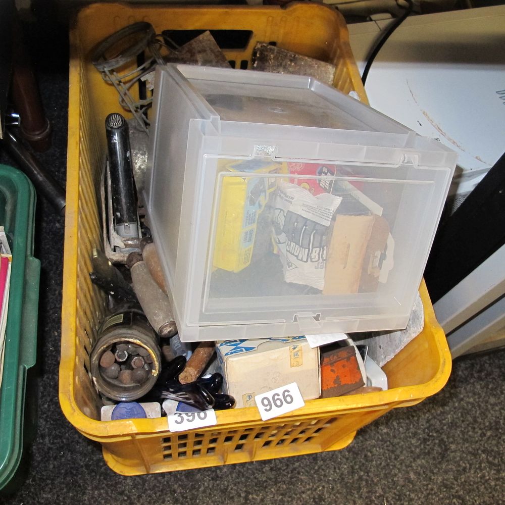 Lot 966: An Assortment of Hand Tools, Hardware, and Household...