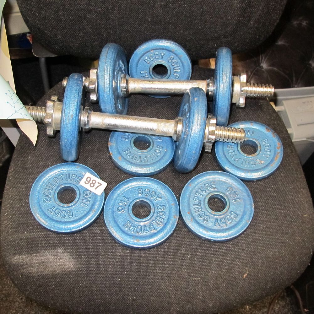 Lot 987: A Set of Body Sculpture Adjustable Dumbbells