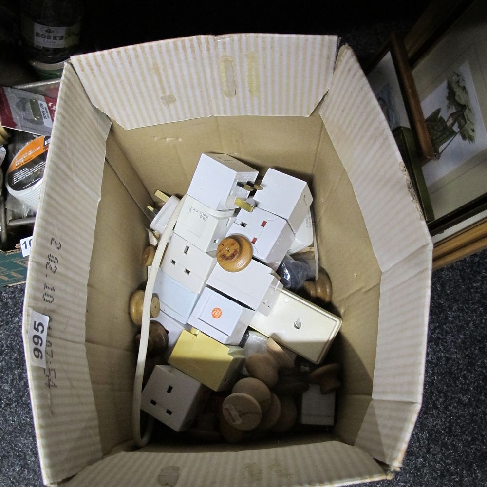 Lot 1041: An Assortment of Domestic Electrical Adapters and Turned...