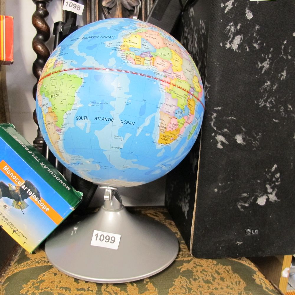 Lot 1099: A Contemporary Desktop Political World Globe on a...
