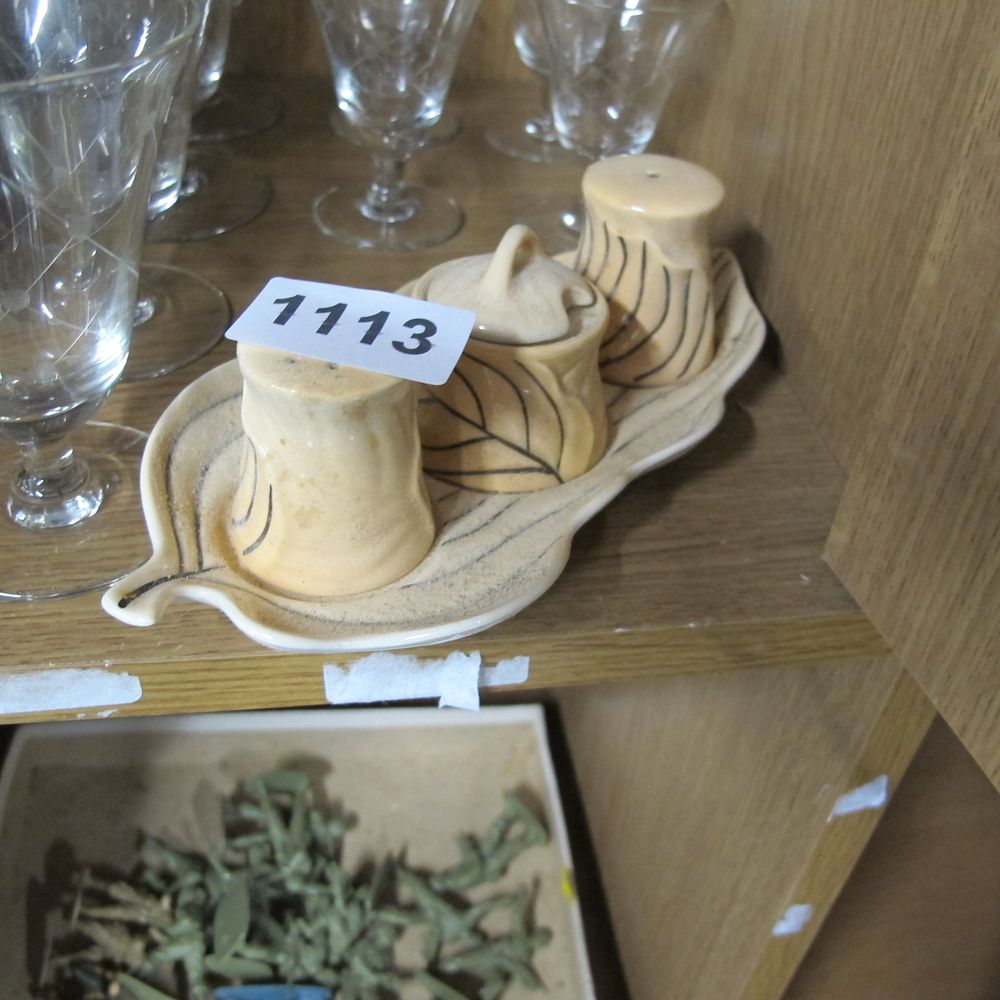 Lot 1113: A Set of Mid-20th-Century Earthenware Cruet Items on...