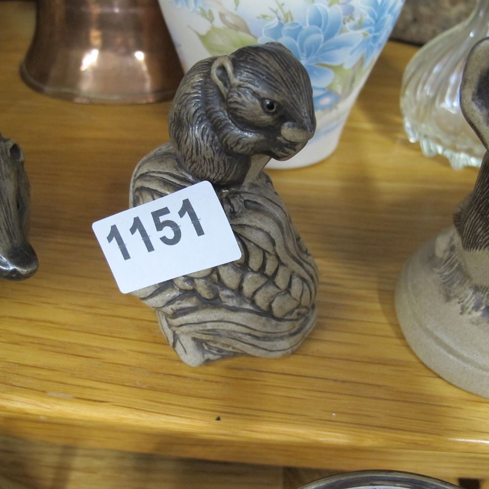 Lot 1151: A Poole Pottery stoneware mouse on pinecone figurine