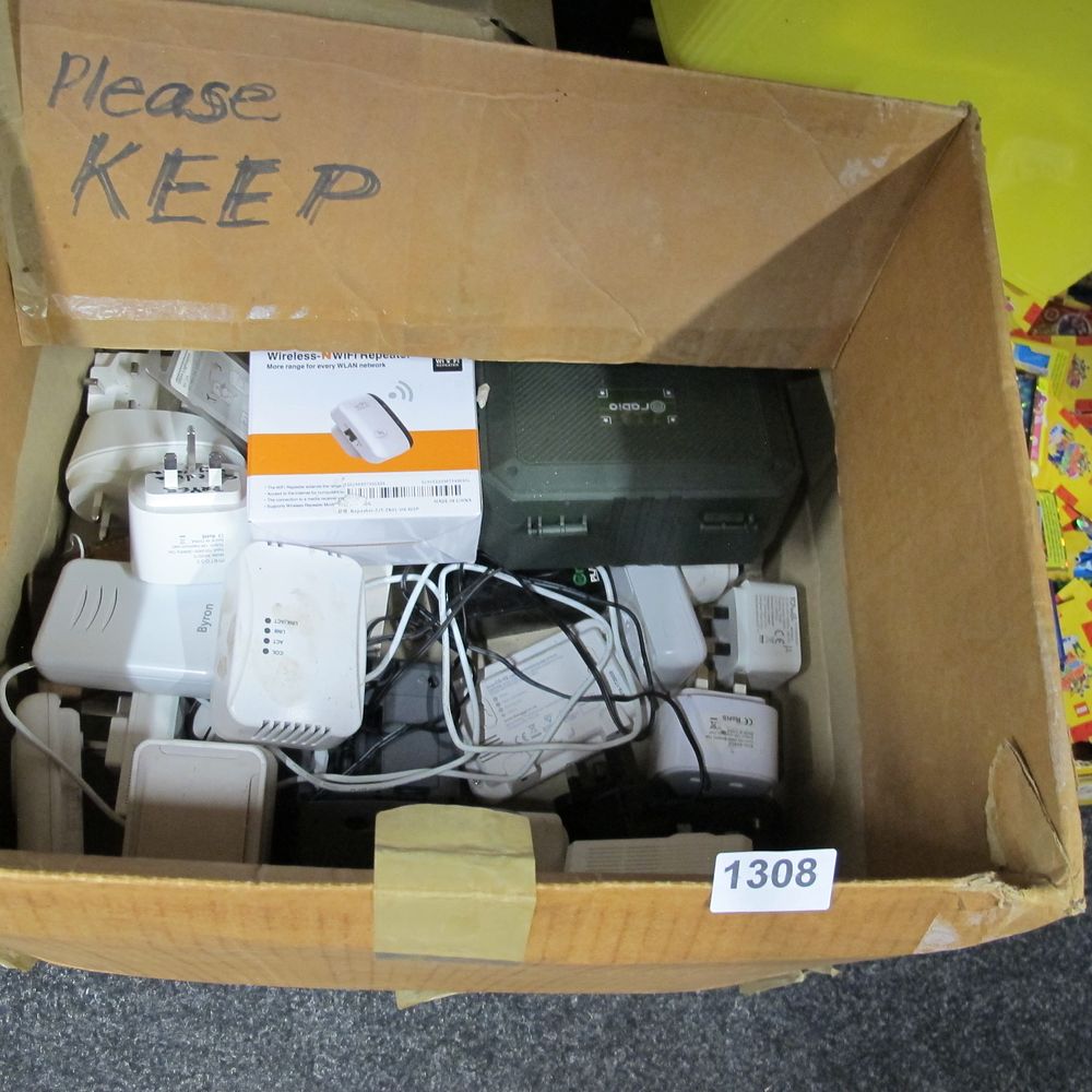 Lot 1308: An Assortment of Networking Equipment and Electronic Accessories...