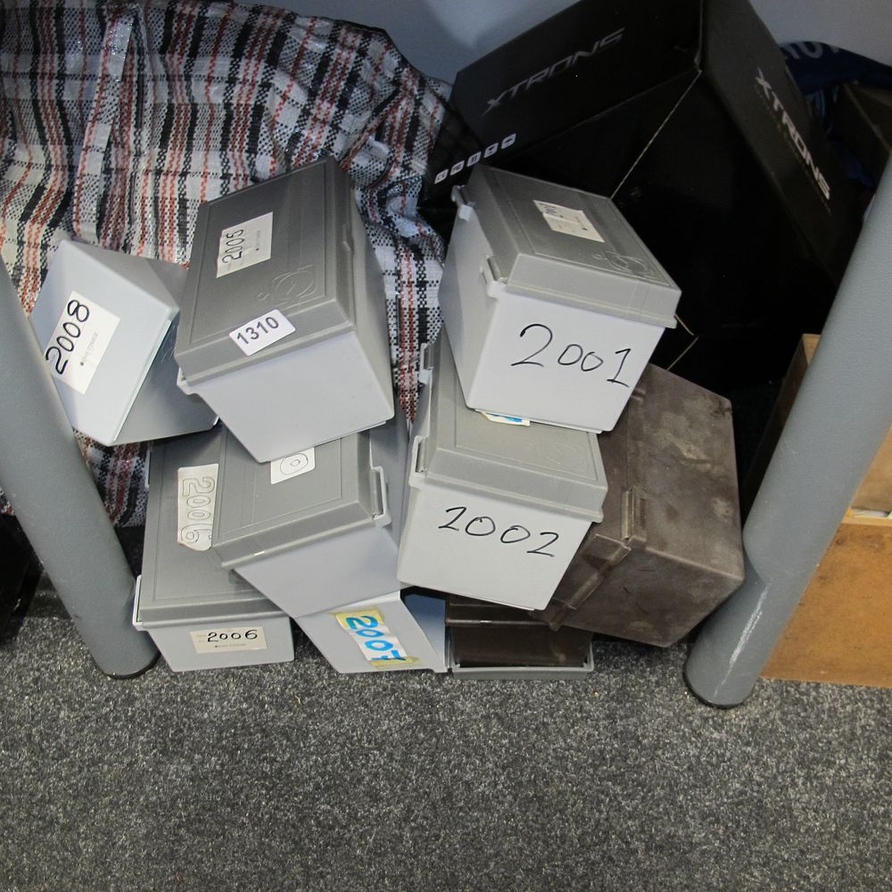 Lot 1310: A Collection of Eight Plastic Junction Boxes and...
