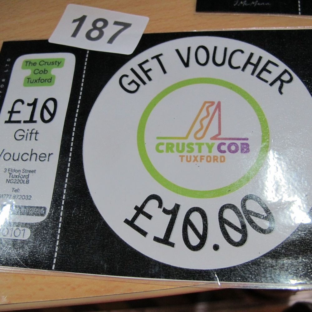 Lot 187: Crusty cob £10 voucher