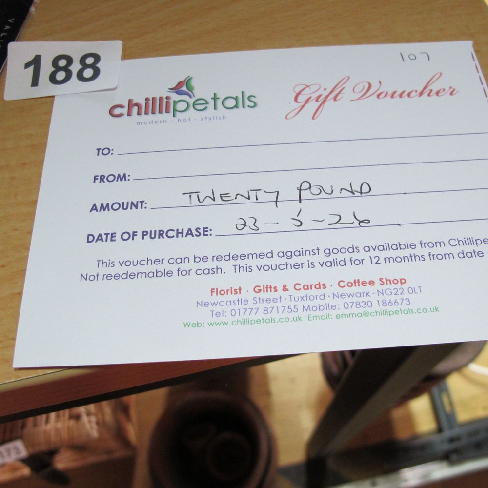 Lot 188: chilli petals cafe and flower / gift shop...