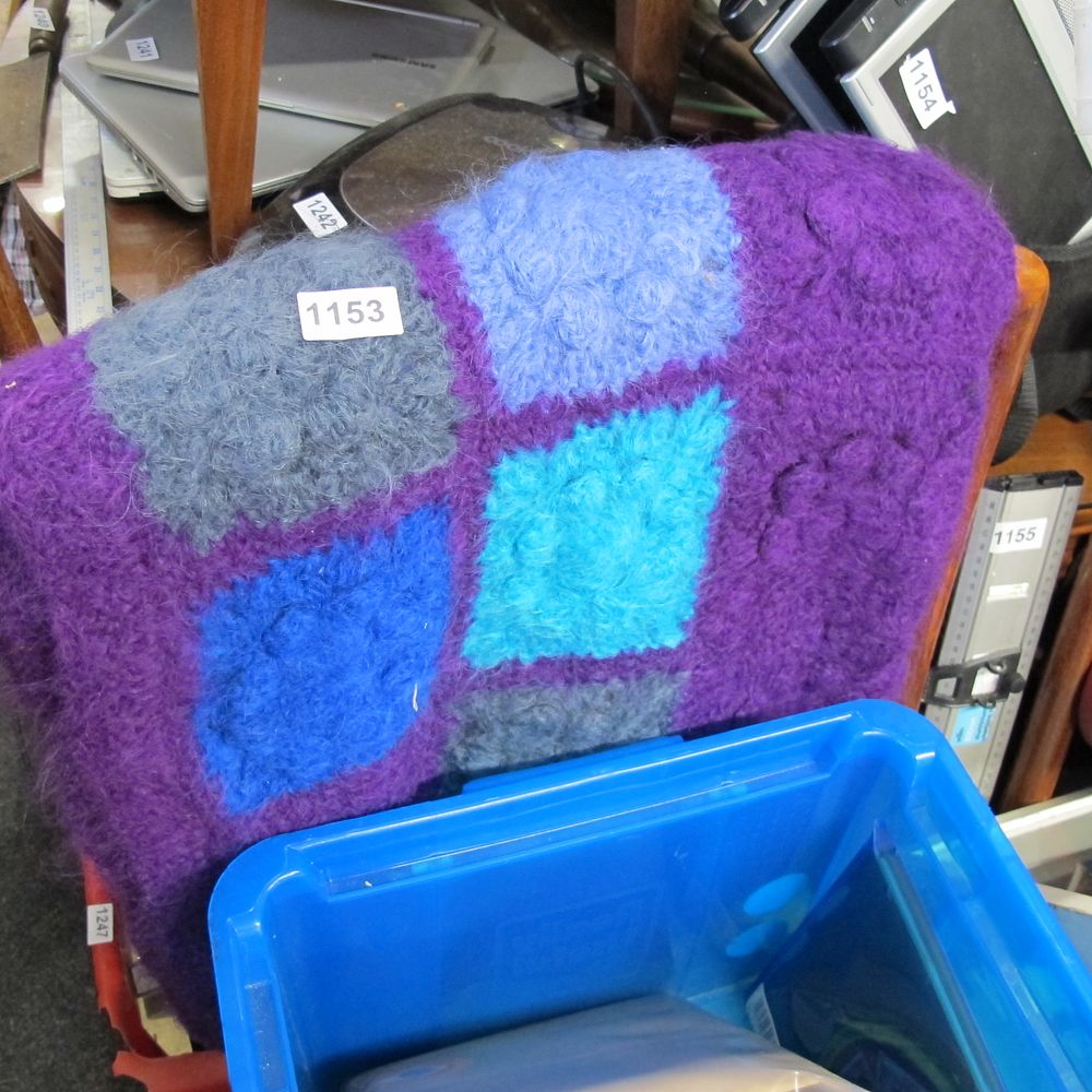 Lot 1153: A Patchwork Mohair Style Throw