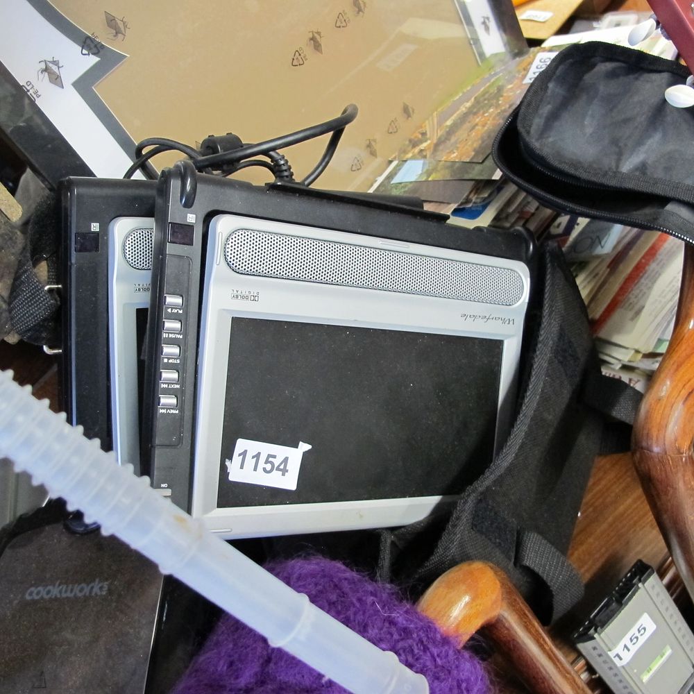 Lot 1154: A Pair of Wharfedale Portable Dual-Screen In-Car DVD...